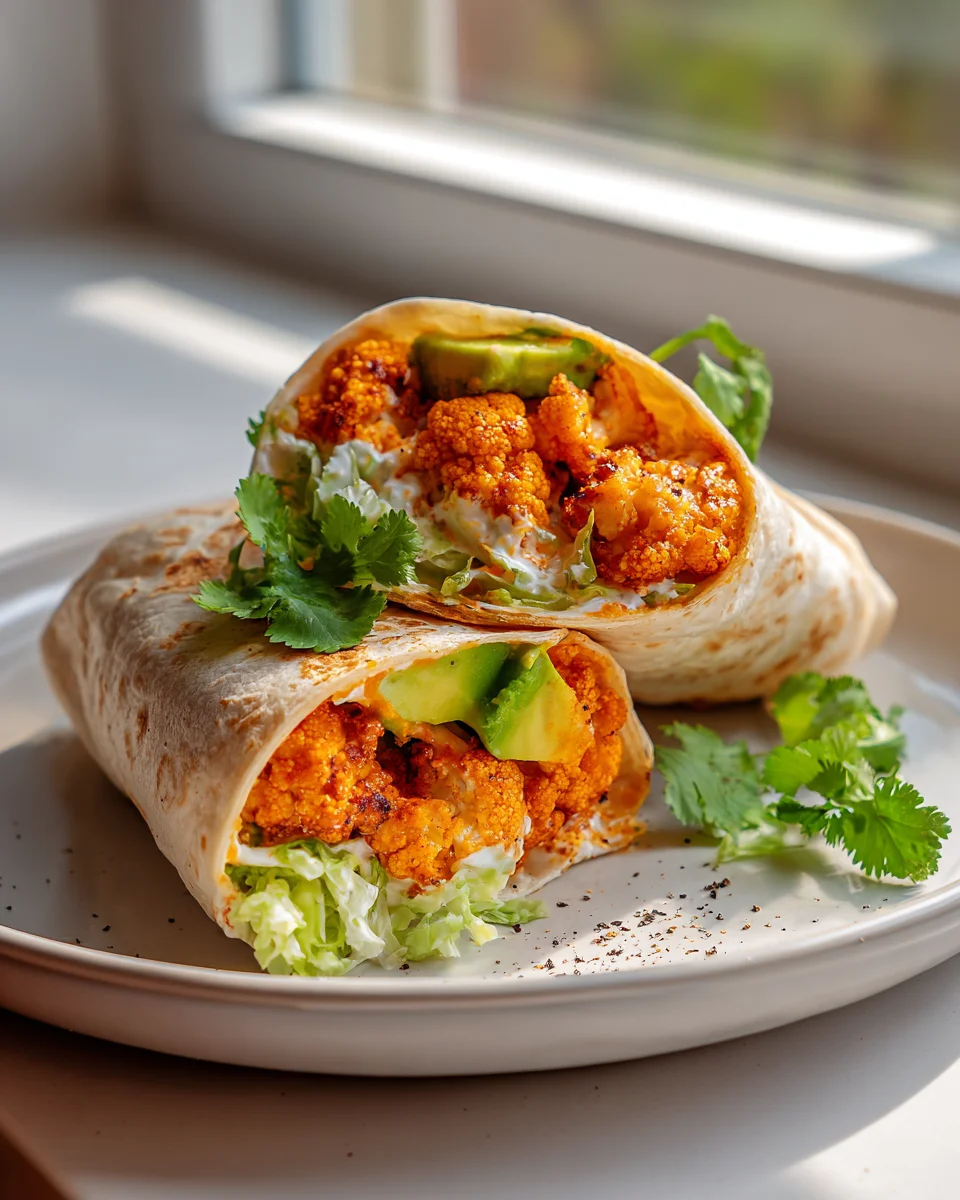 Must-Try Buffalo Cauliflower Ranch Burrito Wraps!