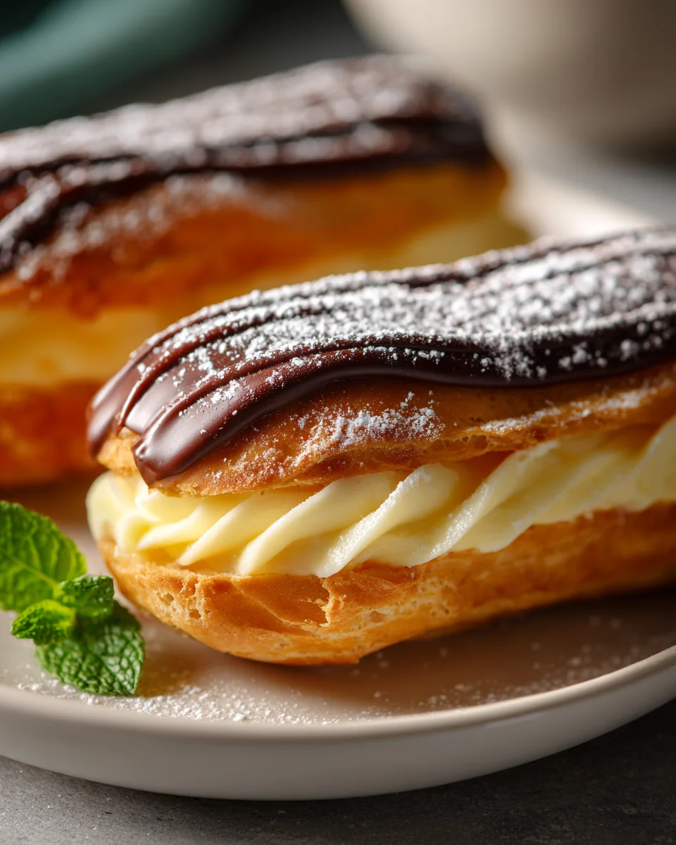 Best Eclairs Recipe with Smooth Vanilla Cream Filling