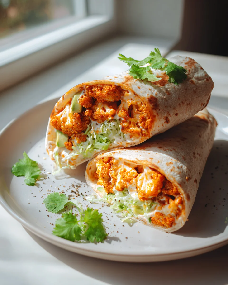Must-Try Buffalo Cauliflower Ranch Burrito Wraps!