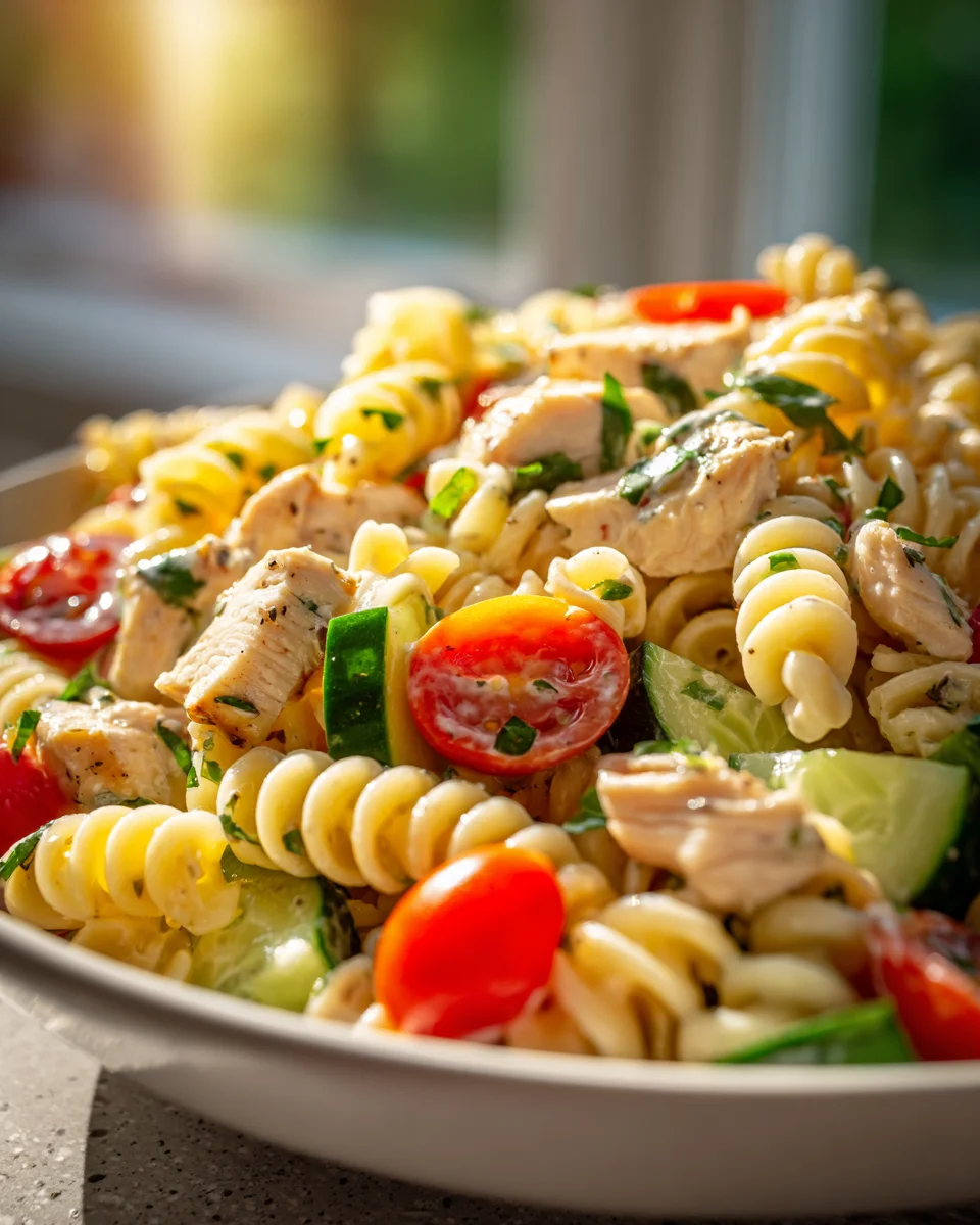 Lemon Herb Chicken Pasta Salad: Easy Summer Meal Prep!