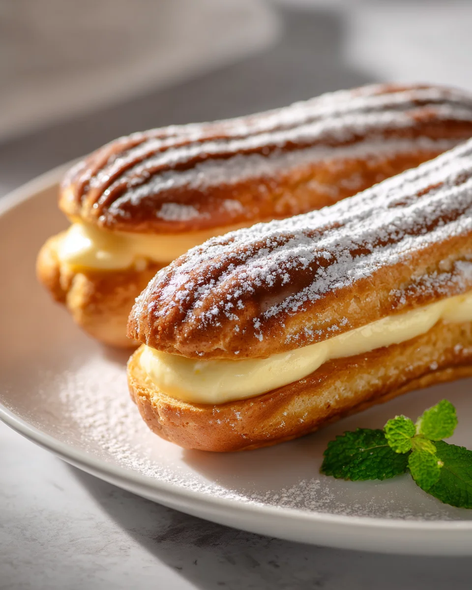 Best Eclairs Recipe with Smooth Vanilla Cream Filling