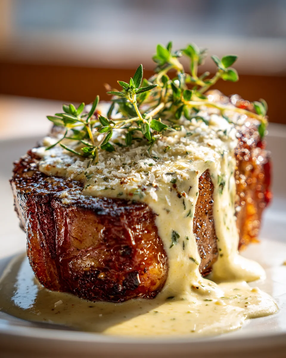 Juicy Steak with Creamy Garlic Sauce: A Flavorful Delight