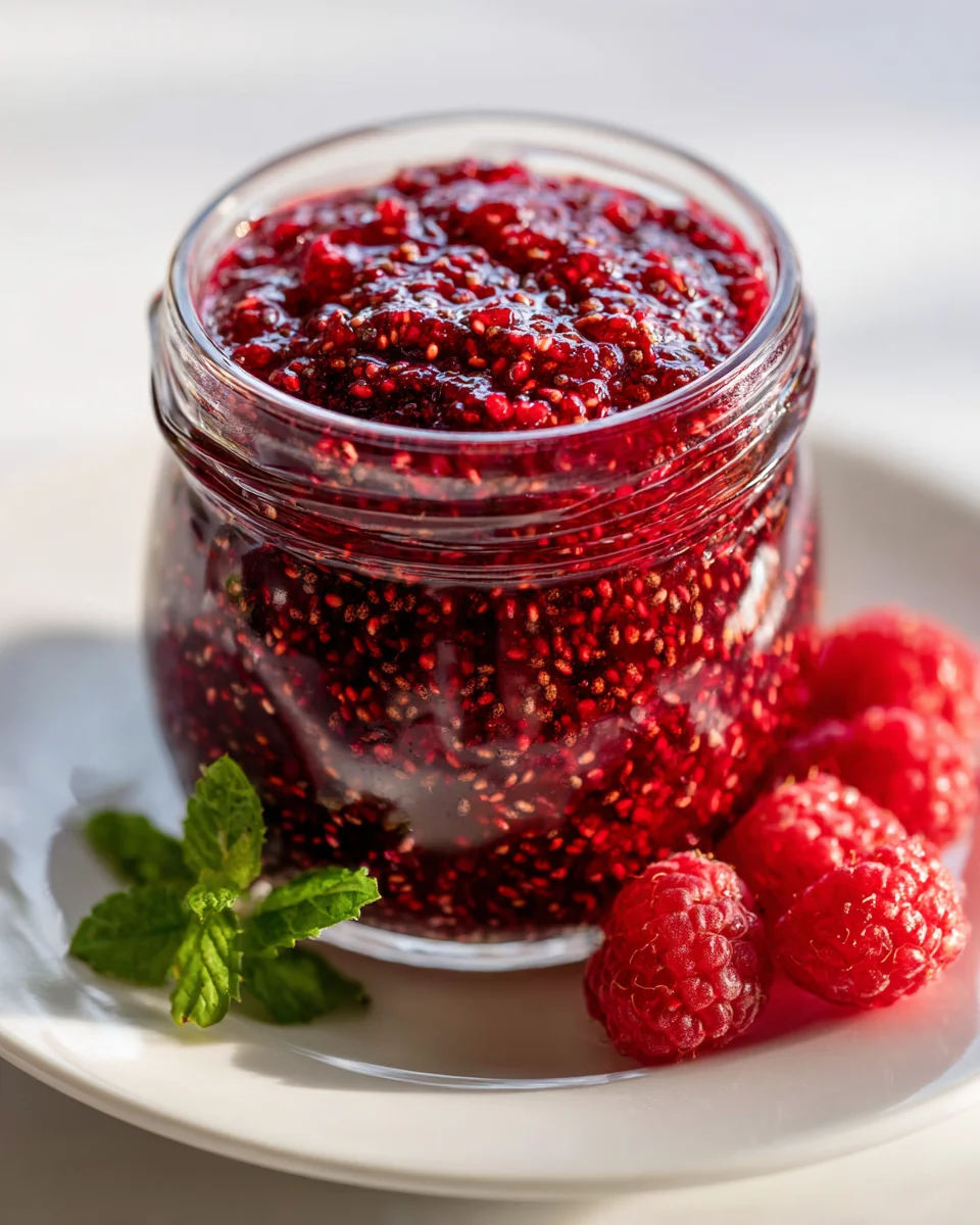 Quick & Easy No-Cook Raspberry Chia Jam - Healthy Spread!