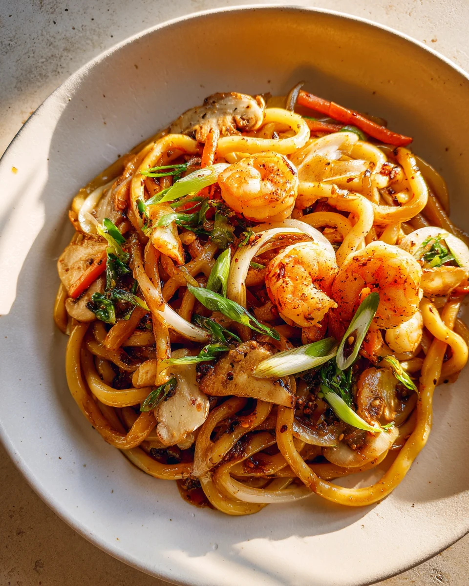 Yaki Udon With Shrimps: Easy & Flavorful Noodle Recipe