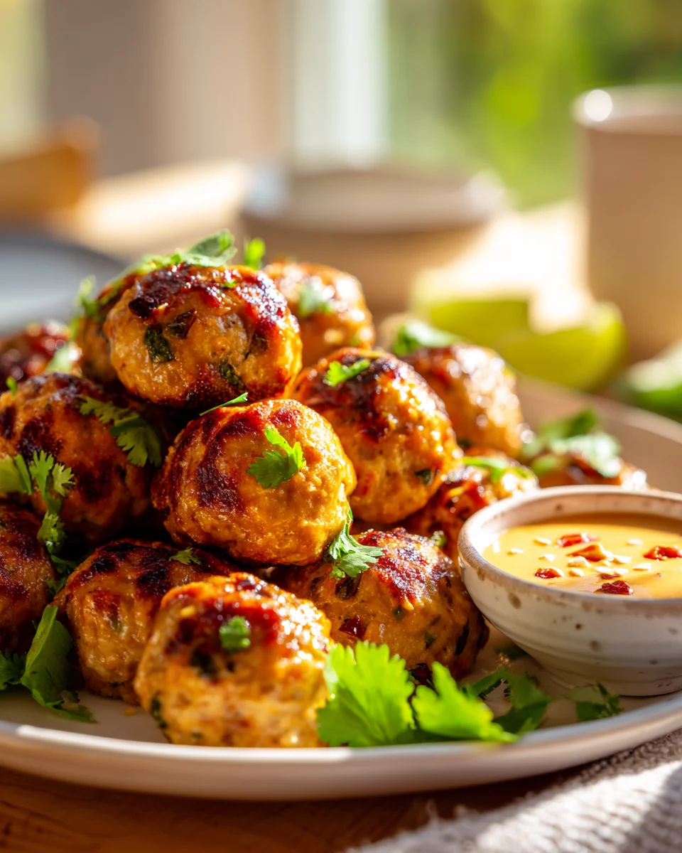 Best Easy Thai Baked Chicken Meatballs Recipe Tonight!
