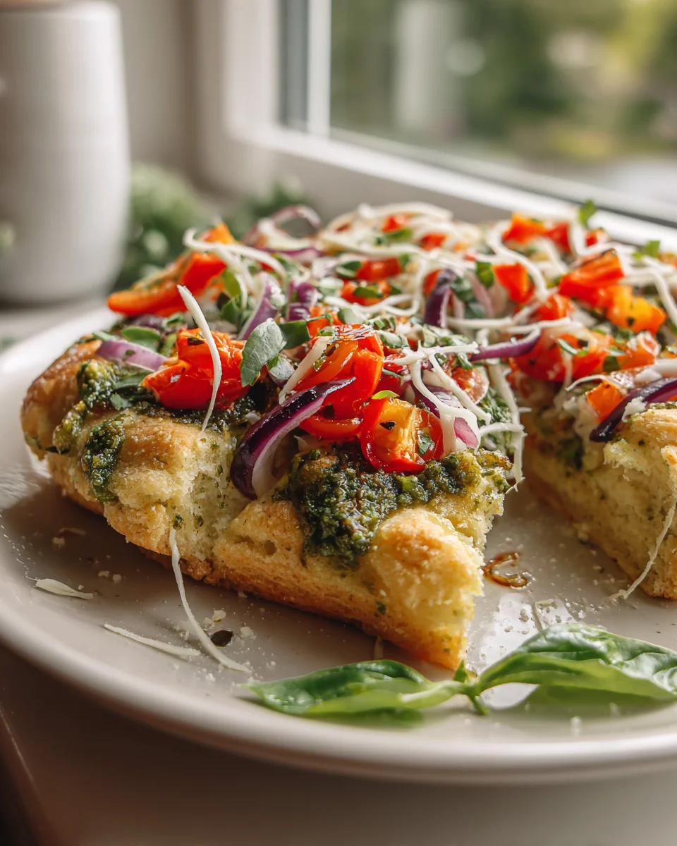 Pesto Veggie Biscuit Pizza Flatbreads: Easy & Delicious!