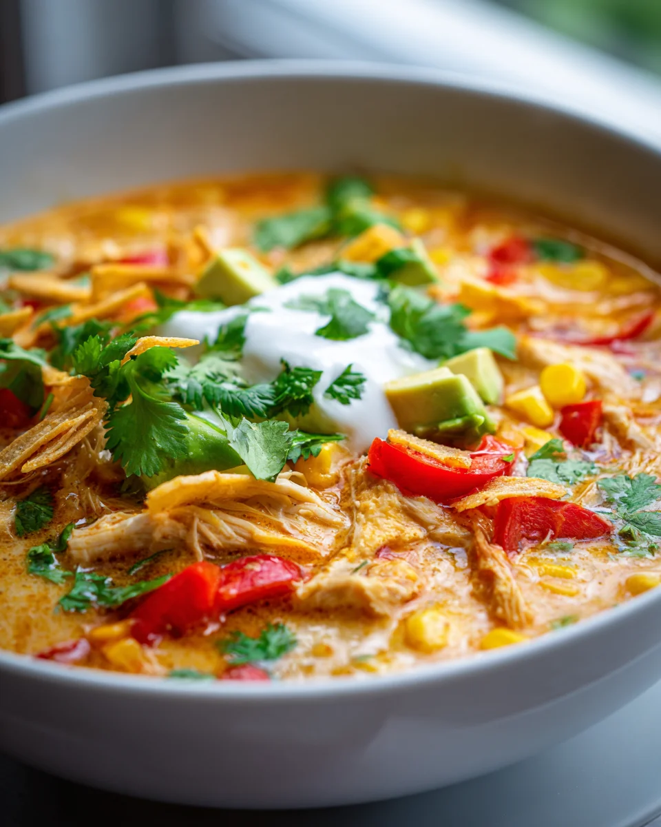 Best Ever Crockpot Chicken Tortilla Soup - Quick & Easy