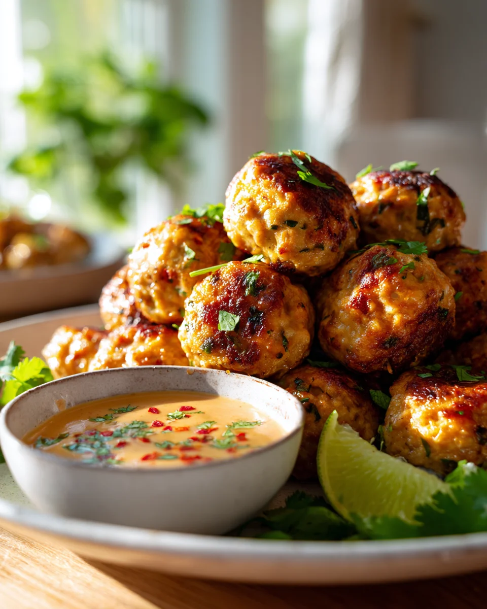 Best Easy Thai Baked Chicken Meatballs Recipe Tonight!