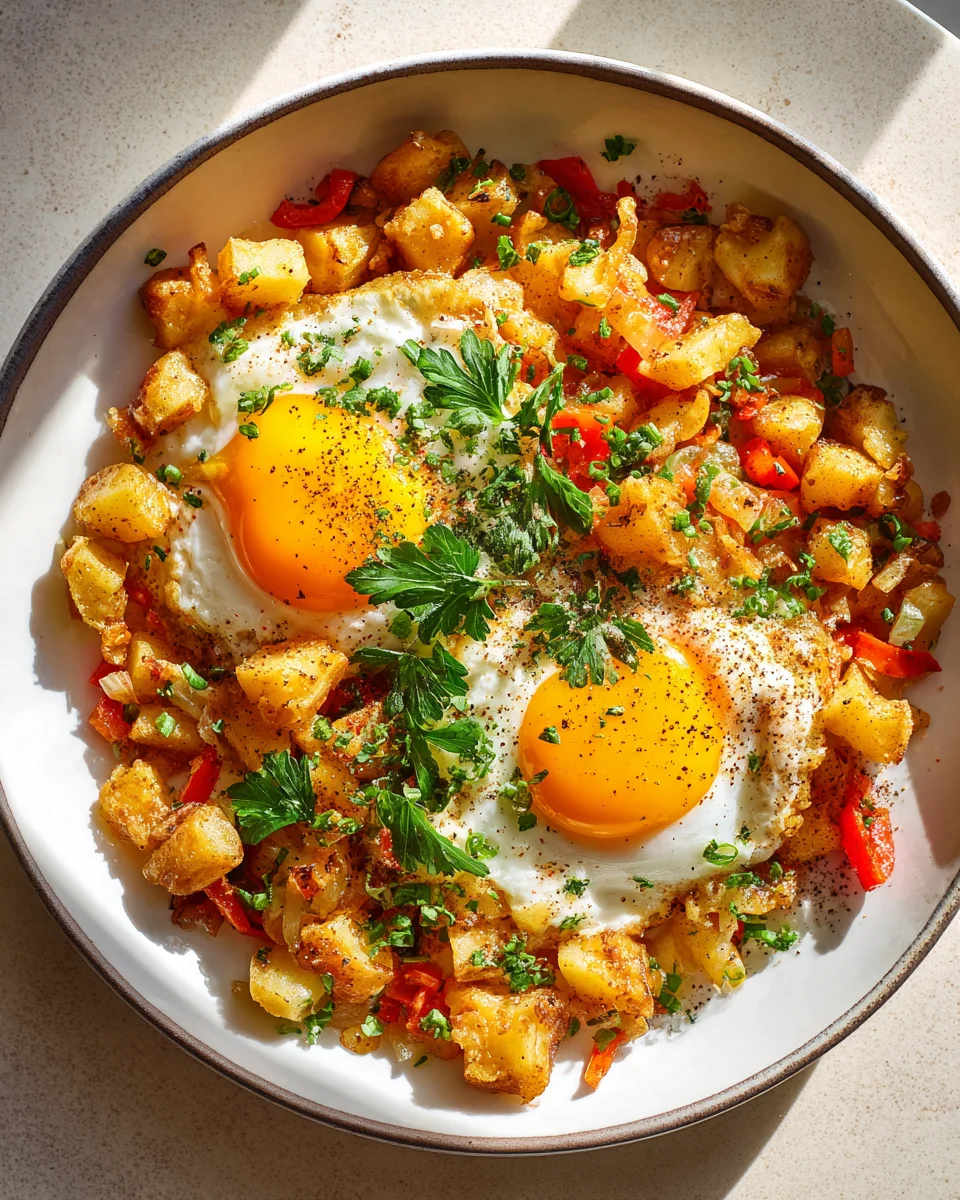 Hearty Mud Potatoes Breakfast Skillet with Eggs Recipe