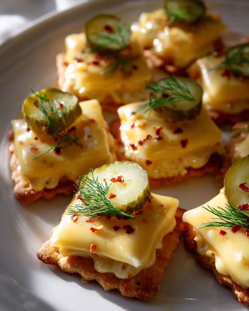 Spicy Dill Pickle Cheese Ritz Bites - Addictive Party Food