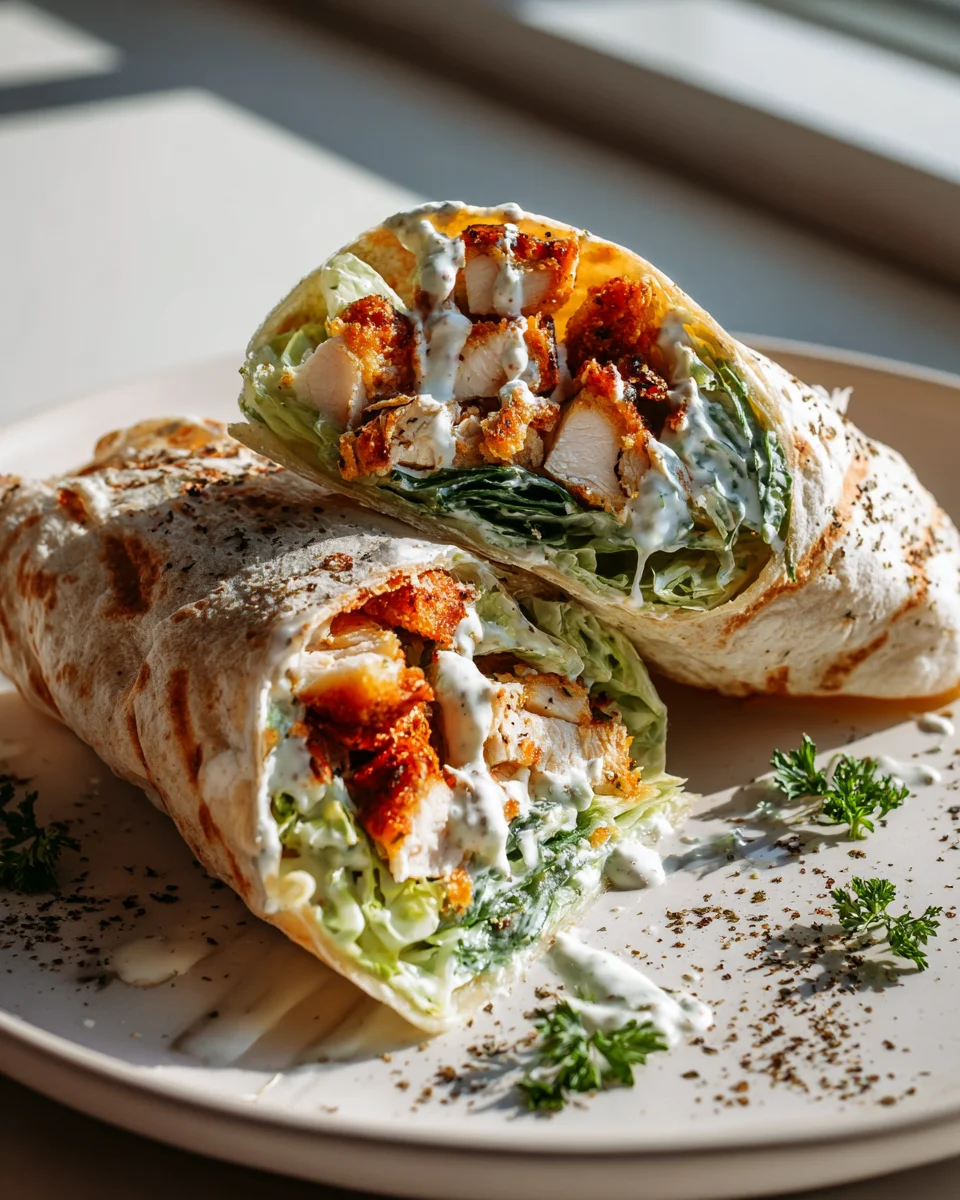 Delicious Chicken Caesar Wraps with Garlic Yogurt Dressing