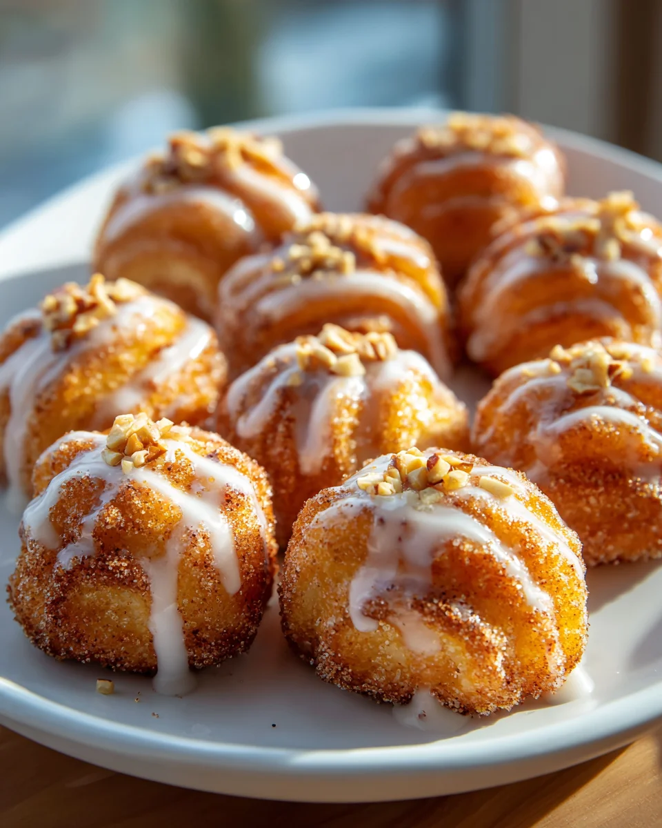 Baked Churro Bites with Vanilla Glaze – Perfect Mini Treats!