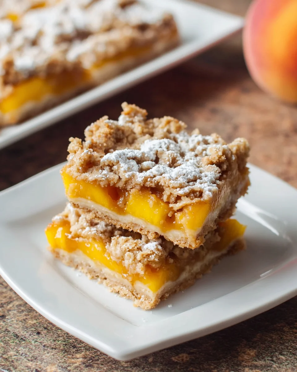 Irresistible Peach Pie Crumble Bars - Perfect Sweet Treat!