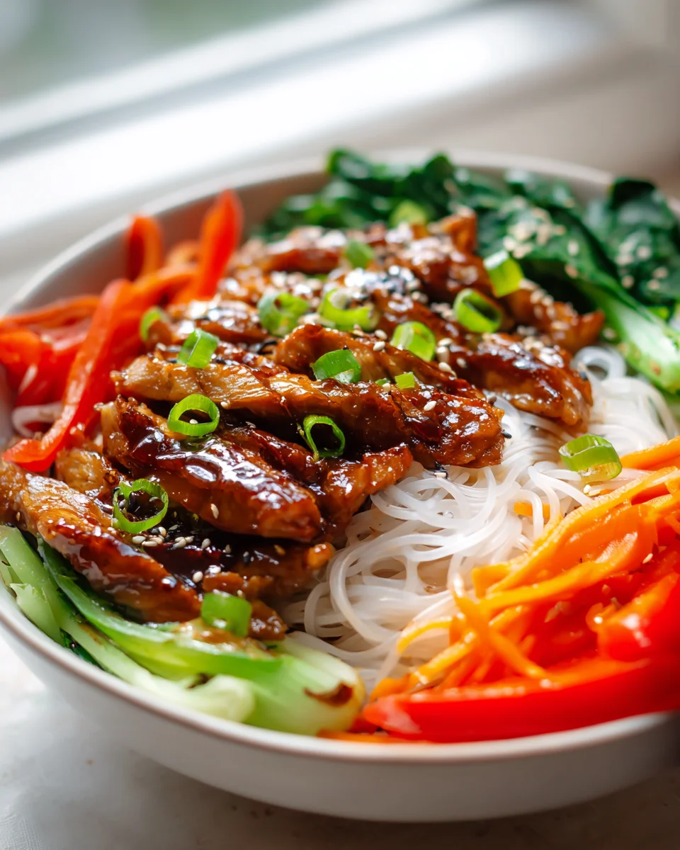 Easy Korean BBQ Chicken Noodle Bowls for Dinner