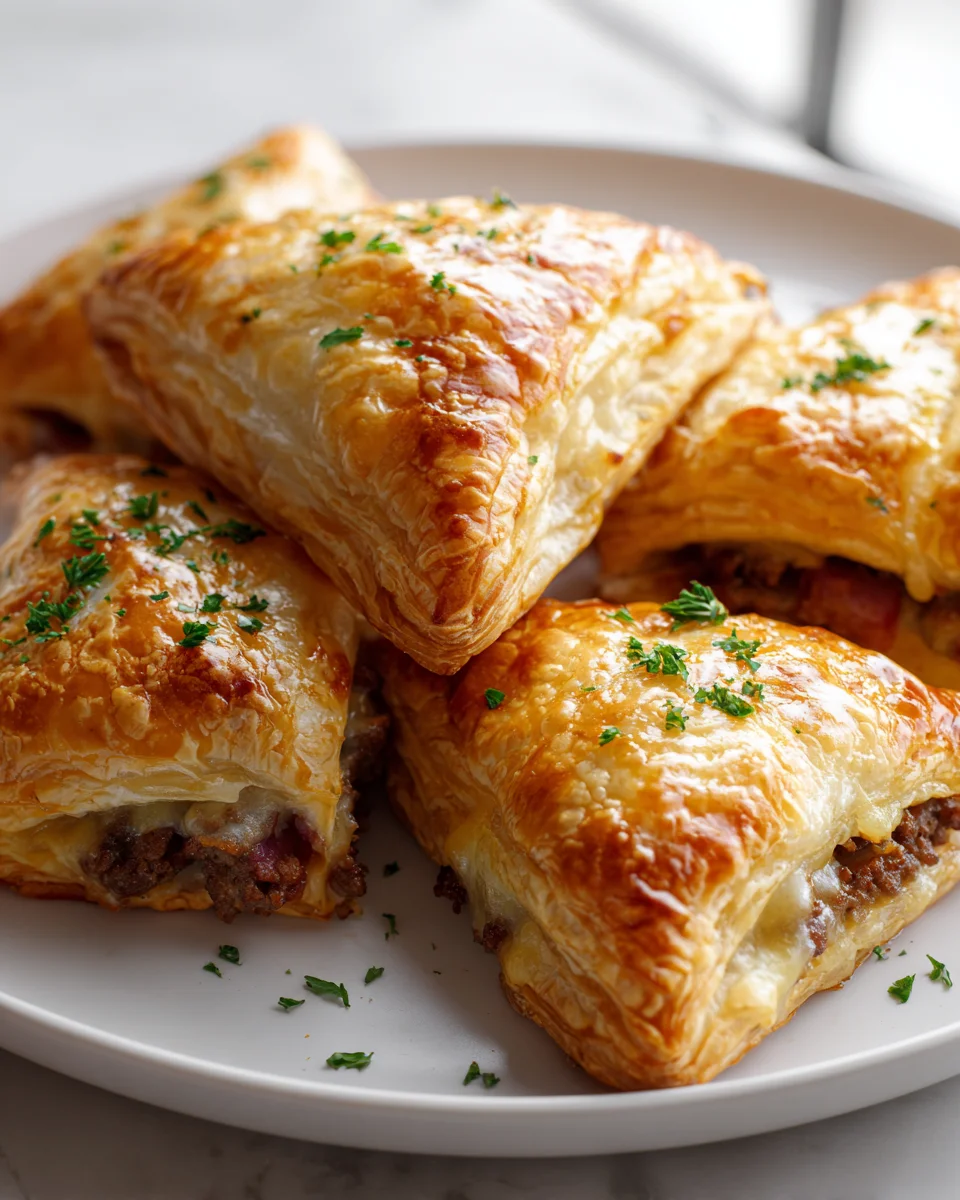 Delicious Puff Pastry Beef Ham and Cheese Pockets Recipe