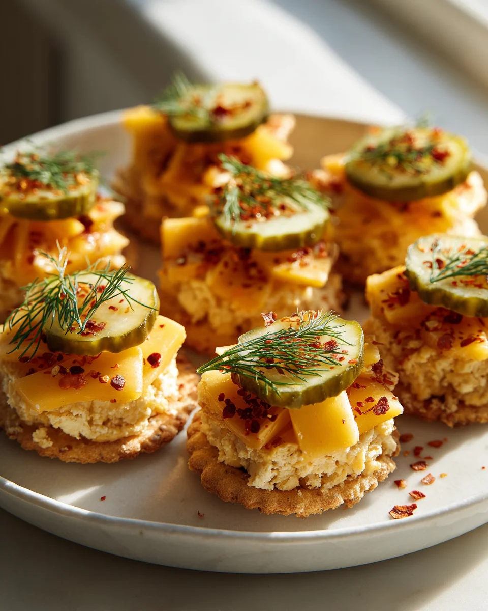 Spicy Dill Pickle Cheese Ritz Bites - Addictive Party Food