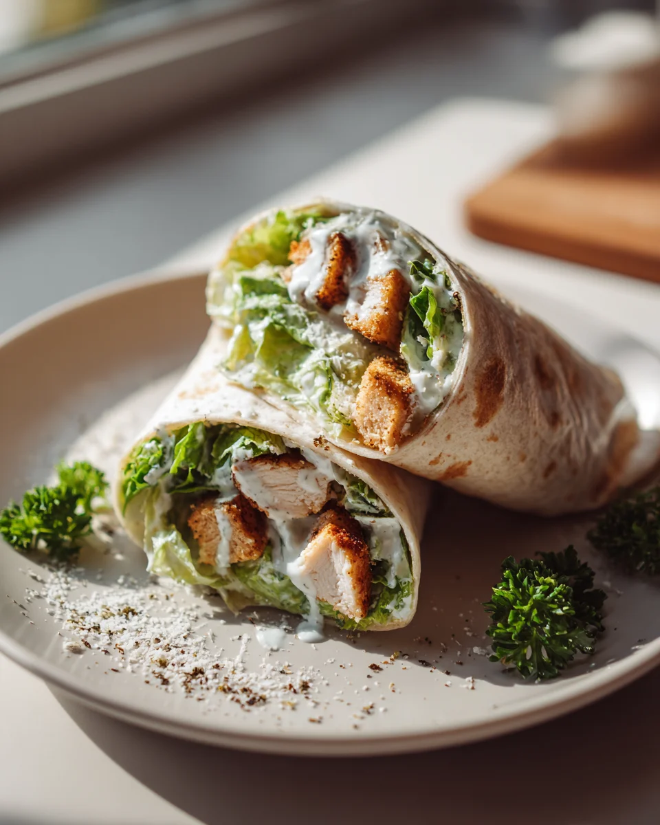 Delicious Chicken Caesar Wraps with Garlic Yogurt Dressing