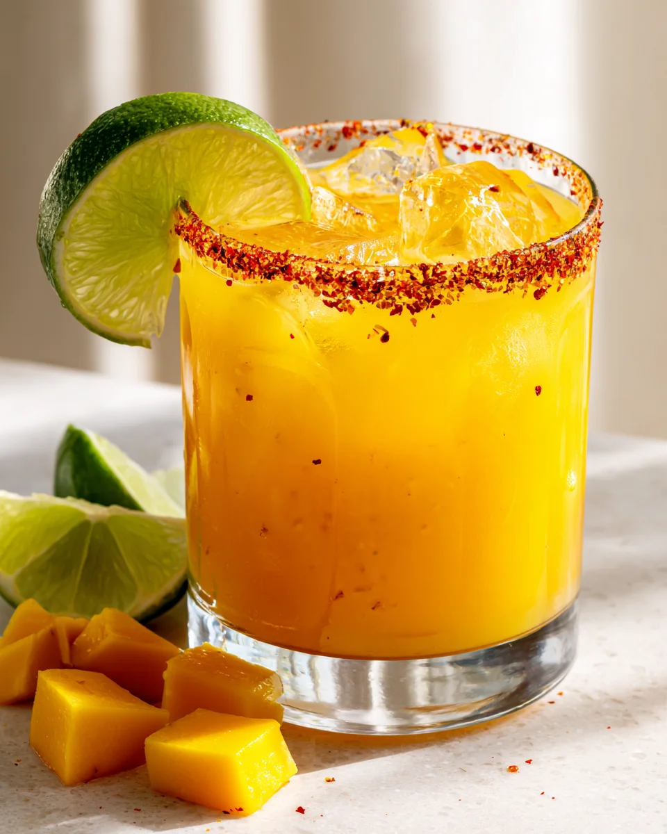 Hot Honey Spicy Mango Non-Alcoholic Margarita Recipe