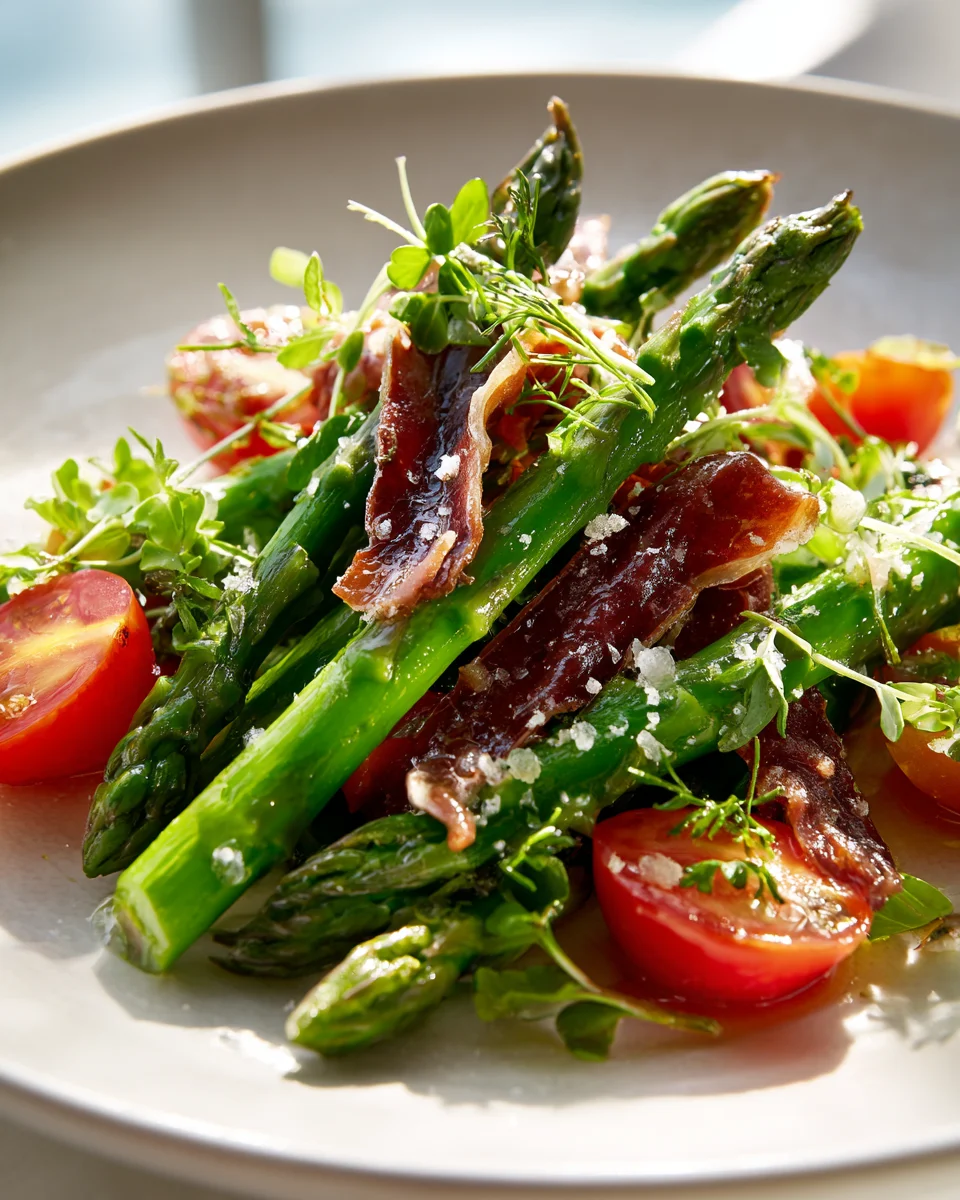 Crispy Beef Prosciutto & Warm Asparagus Spring Salad