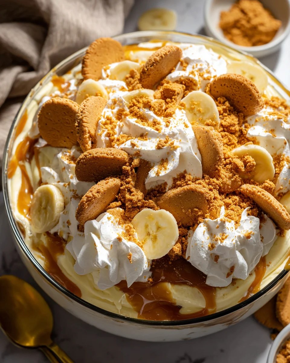 Delicious Biscoff Banana Pudding with Caramel Recipe
