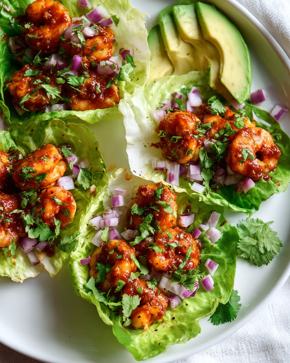 Spicy Chipotle Shrimp Tacos: Healthy Protein Lettuce Wraps