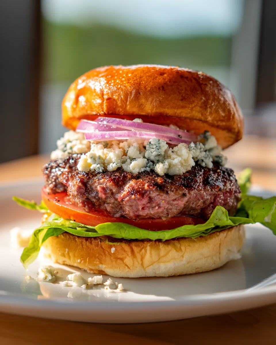 Gourmet Elk Blue Cheese Burger: Juicy & Flavorful Recipe