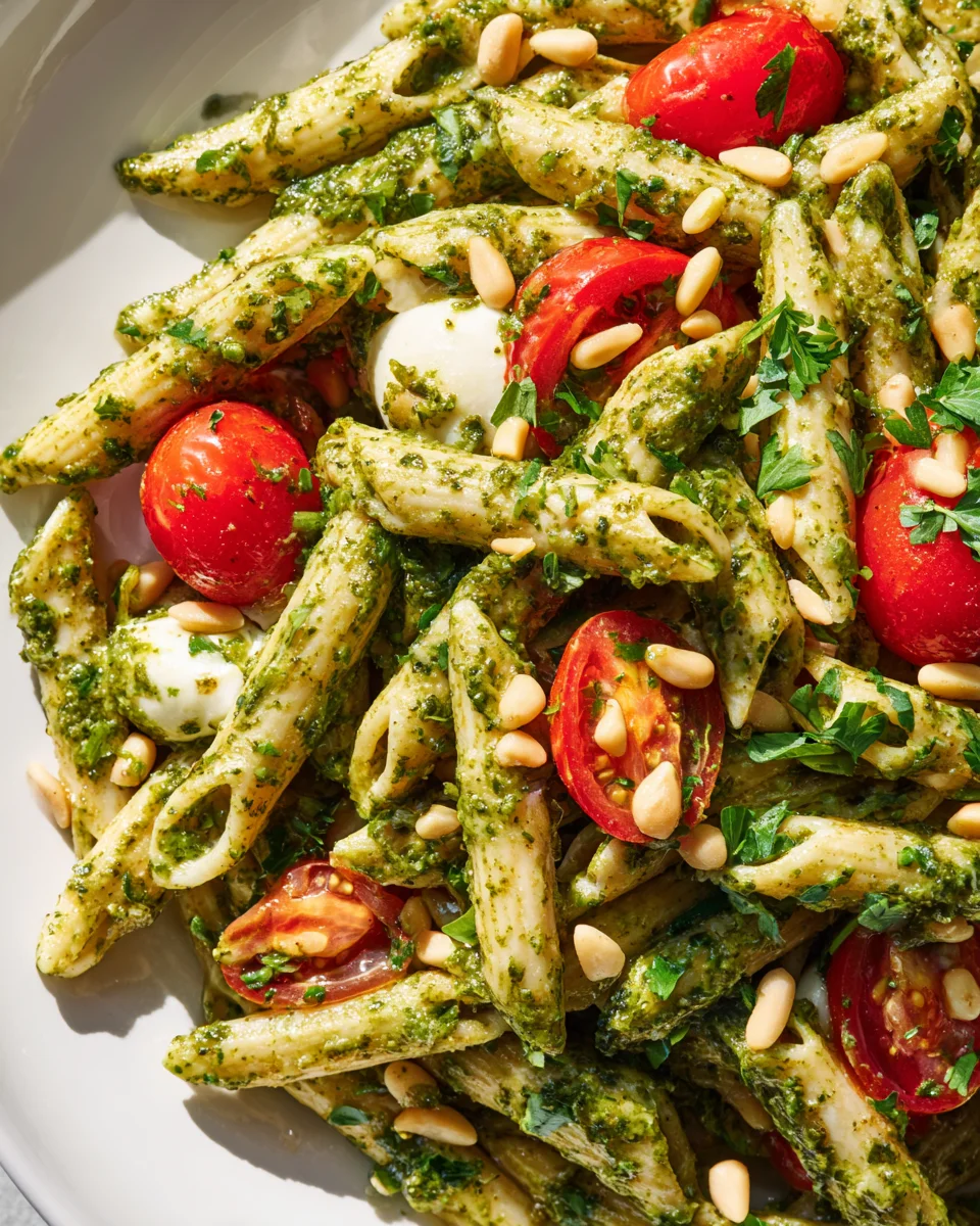 Delicious Pesto Pasta Salad with Cherry Tomatoes Recipe