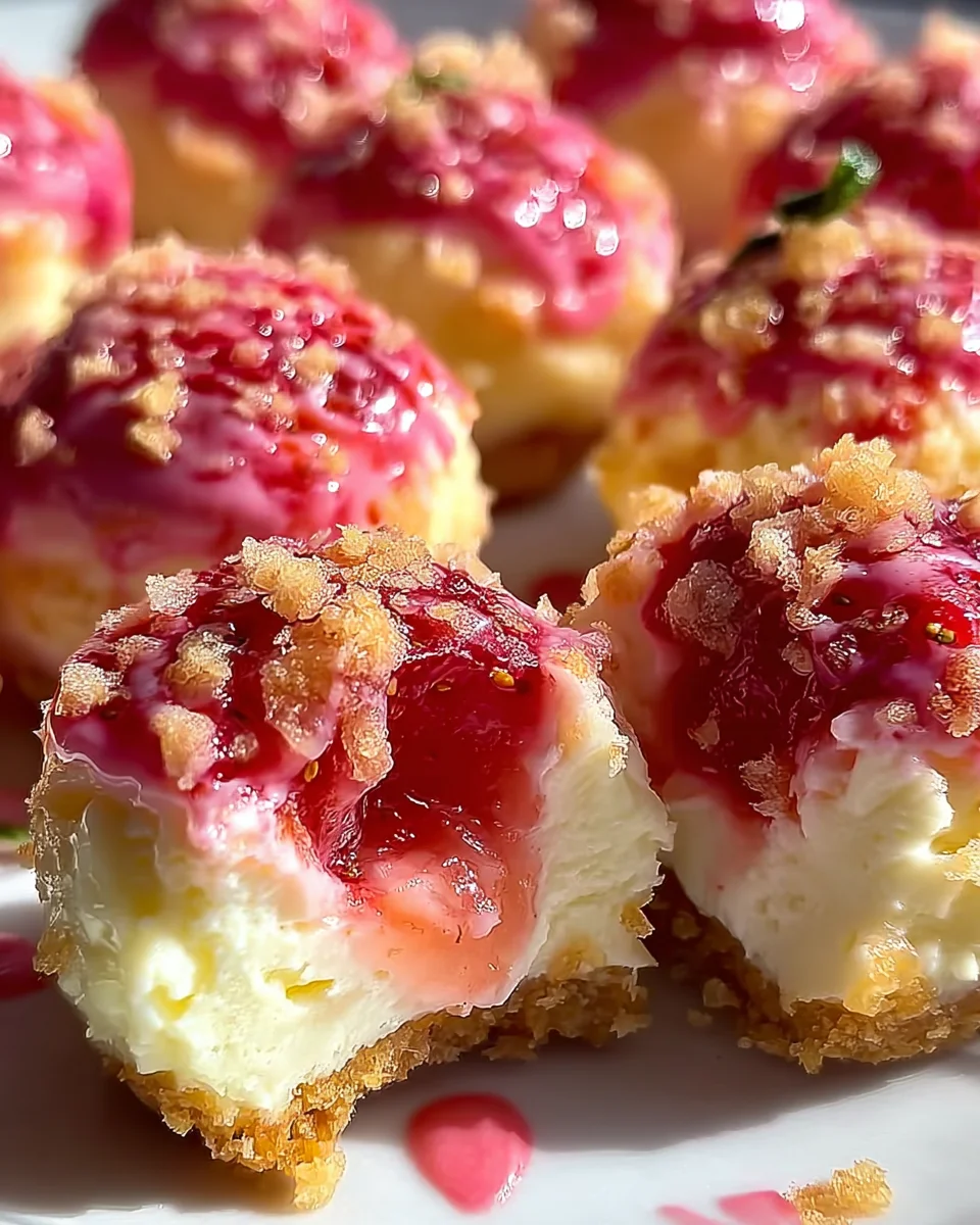 Strawberry Crunch Cheesecake Bites: Easy, No-Bake Delight!