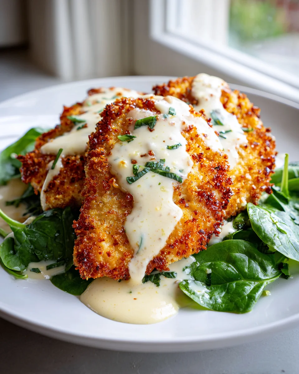 Crispy Parmesan Chicken: Rich Garlic Sauce, Easy Dinner