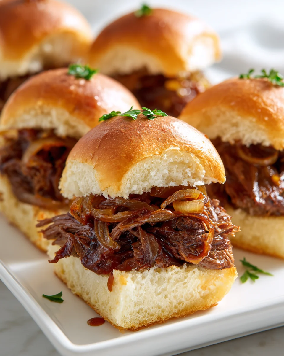 Ultimate BBQ Pot Roast Sliders with Caramelized Onions