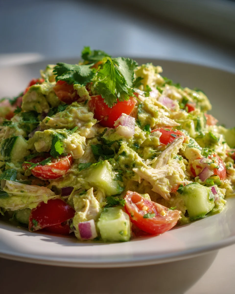Delicious Creamy Avocado Chicken Salad - Quick & Healthy Recipe