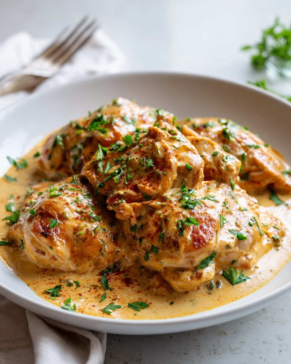 Delicious Creamy Greek Yogurt Garlic Chicken Skillet Recipe