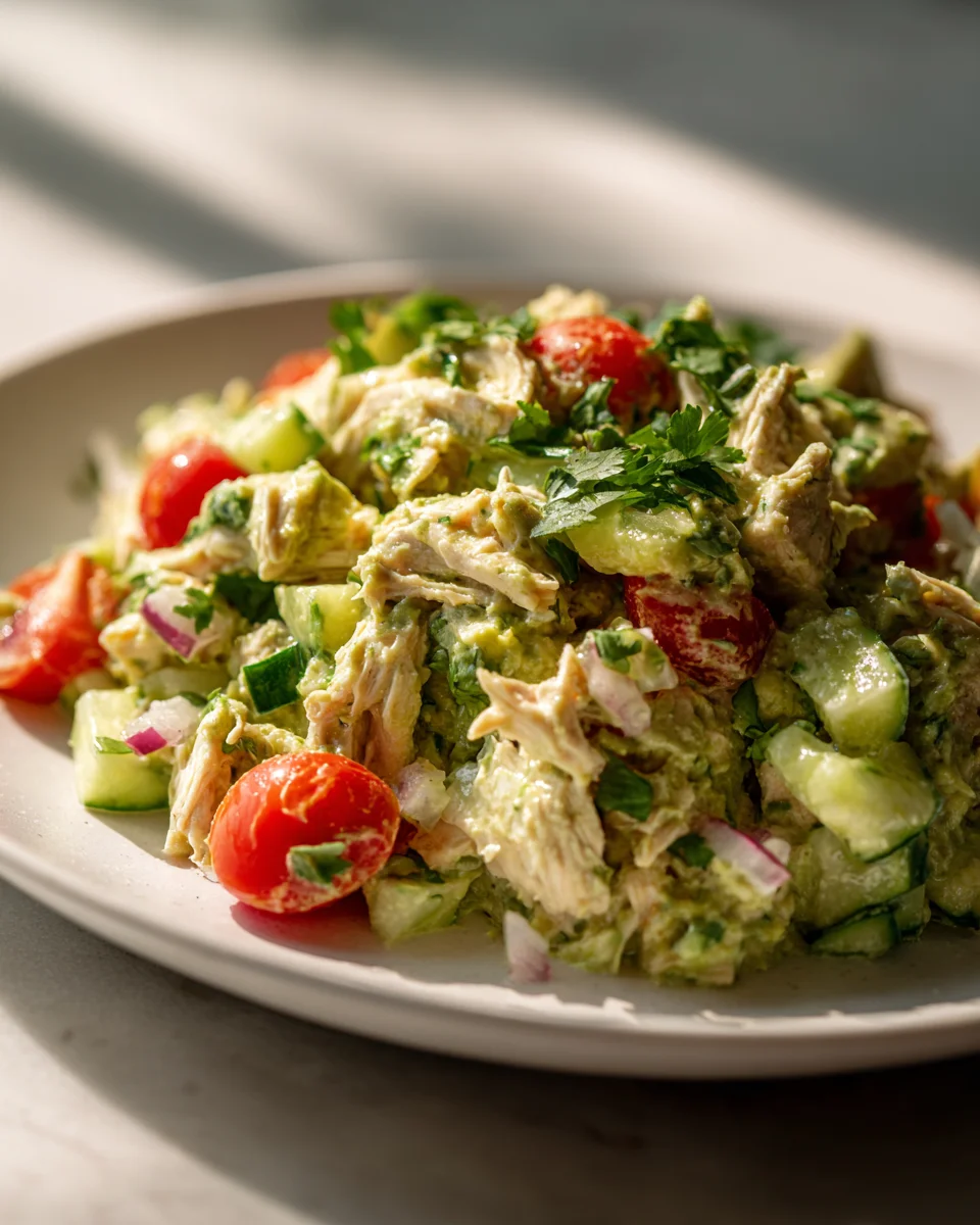 Delicious Creamy Avocado Chicken Salad - Quick & Healthy Recipe