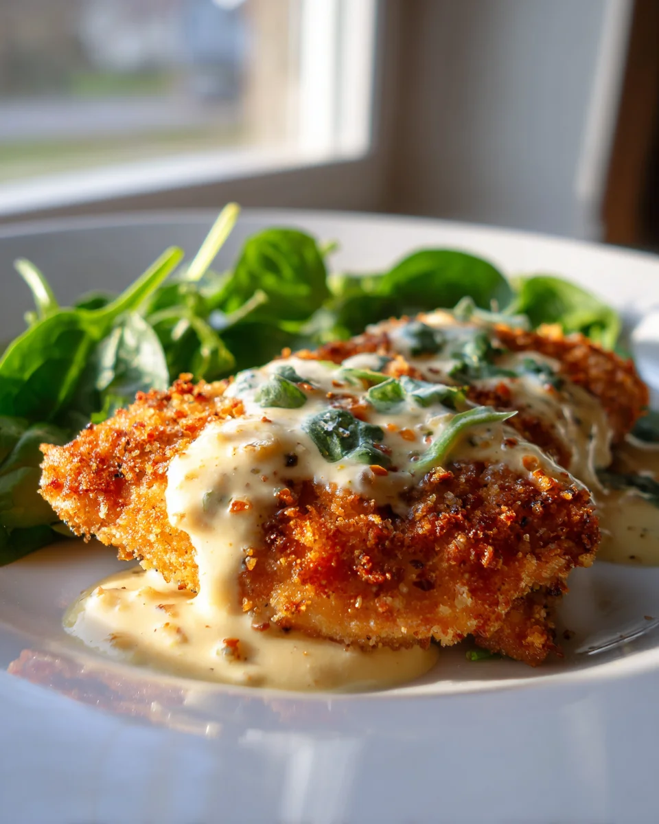 Crispy Parmesan Chicken: Rich Garlic Sauce, Easy Dinner