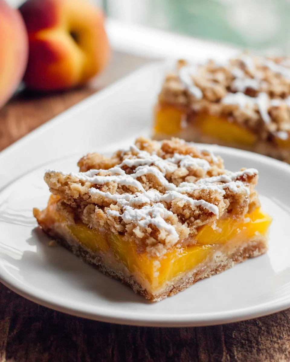 Irresistible Peach Pie Crumble Bars - Perfect Sweet Treat!