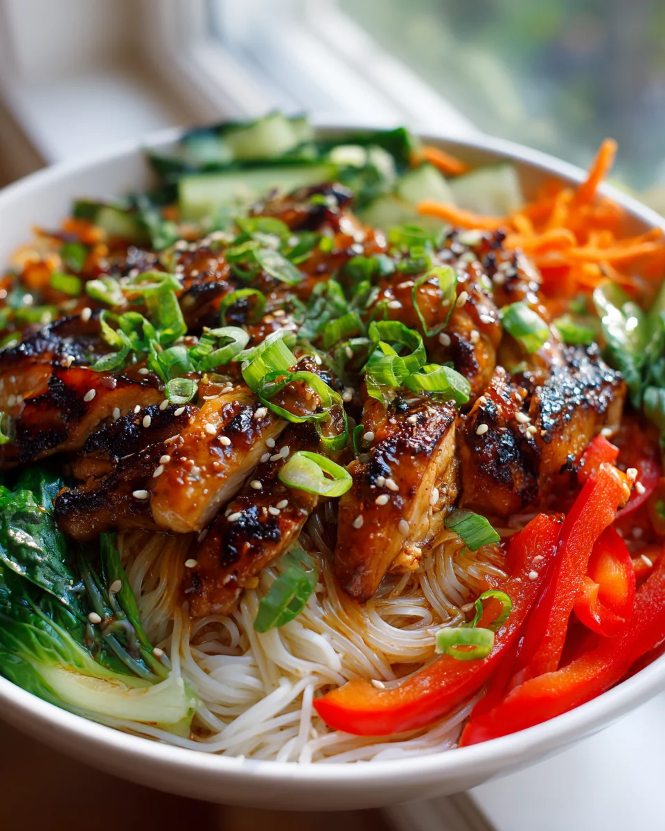 Easy Korean BBQ Chicken Noodle Bowls for Dinner