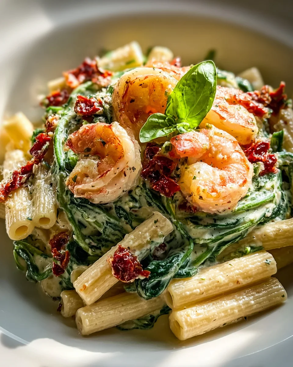 Creamy Sun Dried Tomato Shrimp Spinach Pasta Recipe Delight