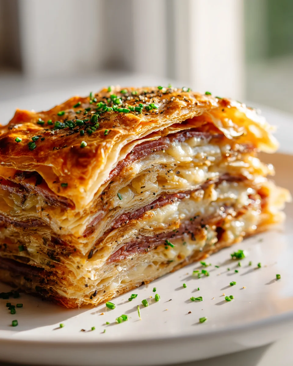 Beef Prosciutto and Gruyère Puff Pastry Stacks Recipe Delight