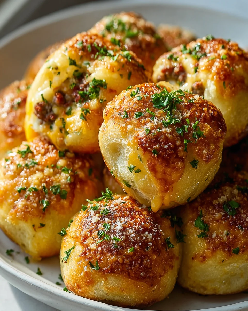Garlic Parmesan Cheeseburger Bombs: Irresistible Snack Recipe
