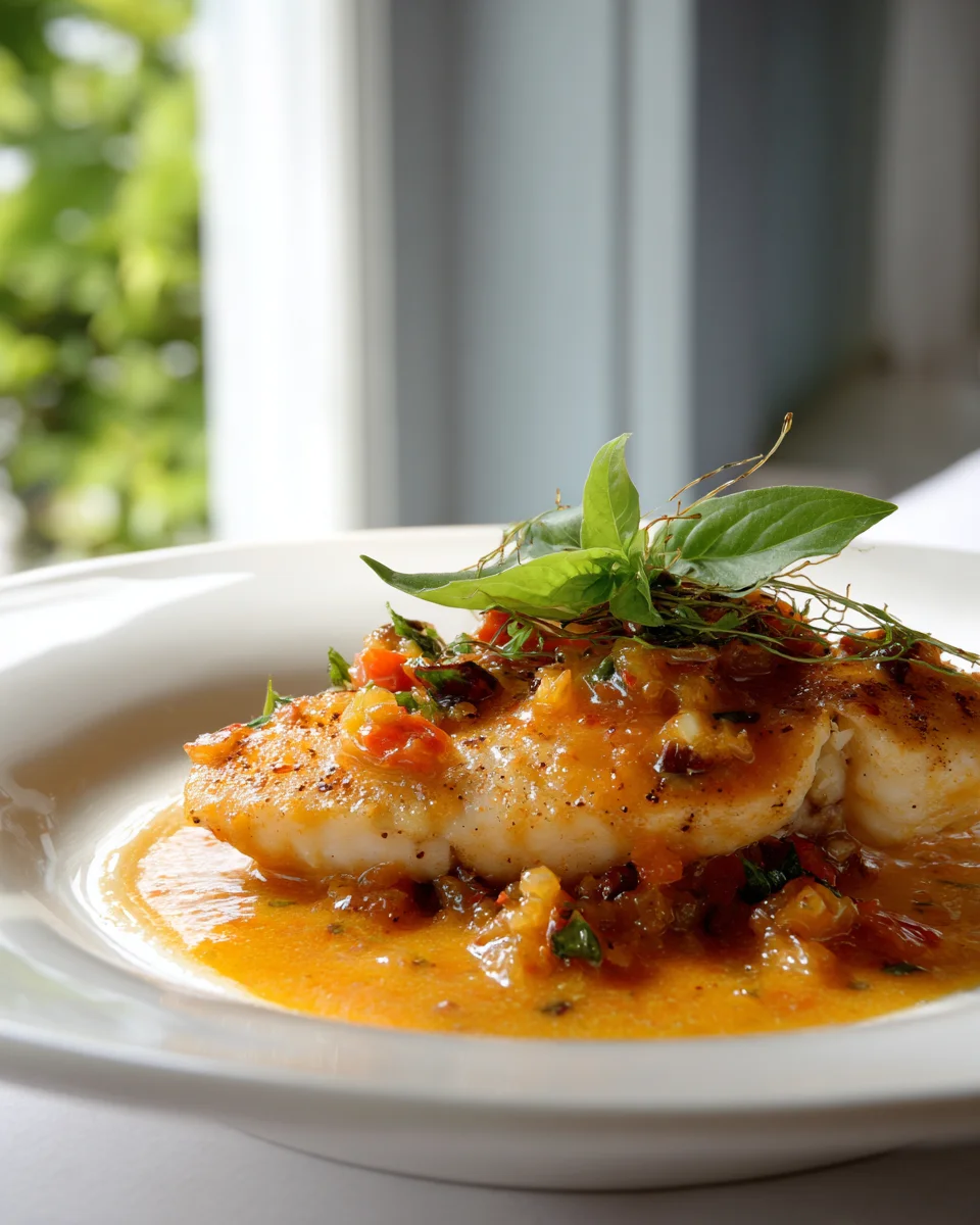 Tilapia in Roasted Pepper & Grape Juice Sauce Recipe