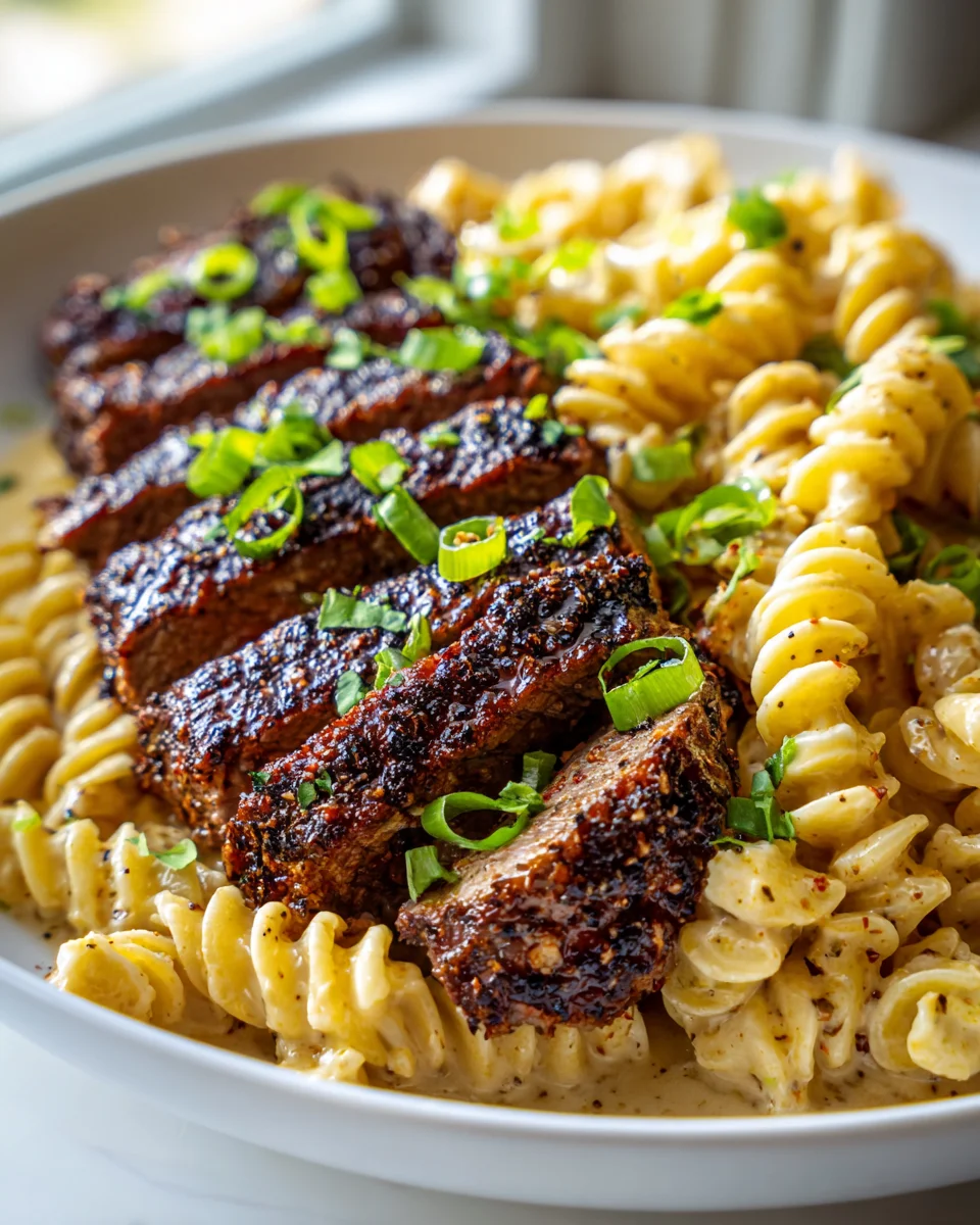 Cajun Garlic Steak with Creamy Rotini: A Flavorful Delight