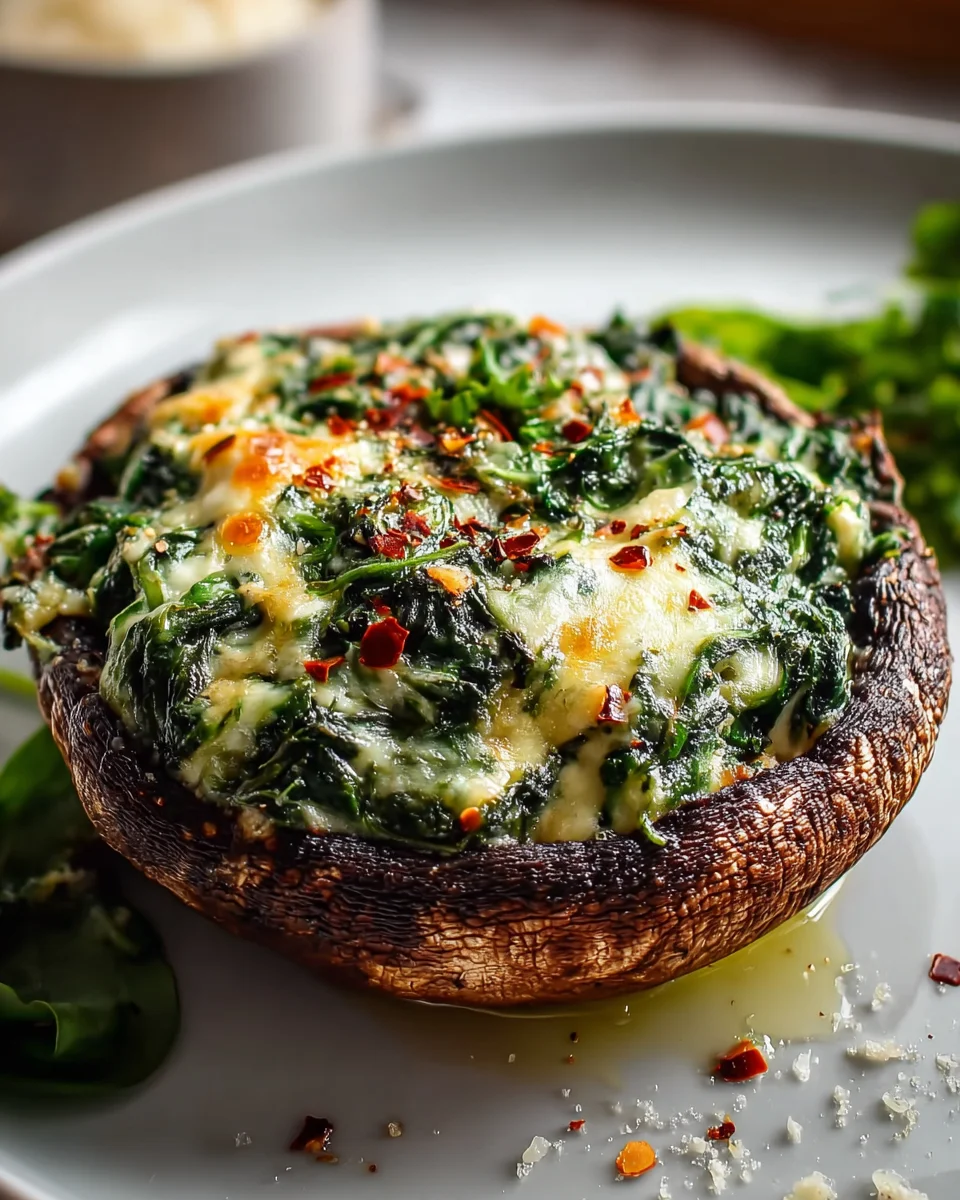 Delicious Spinach and Cheese Stuffed Portobello Mushroom Recipe