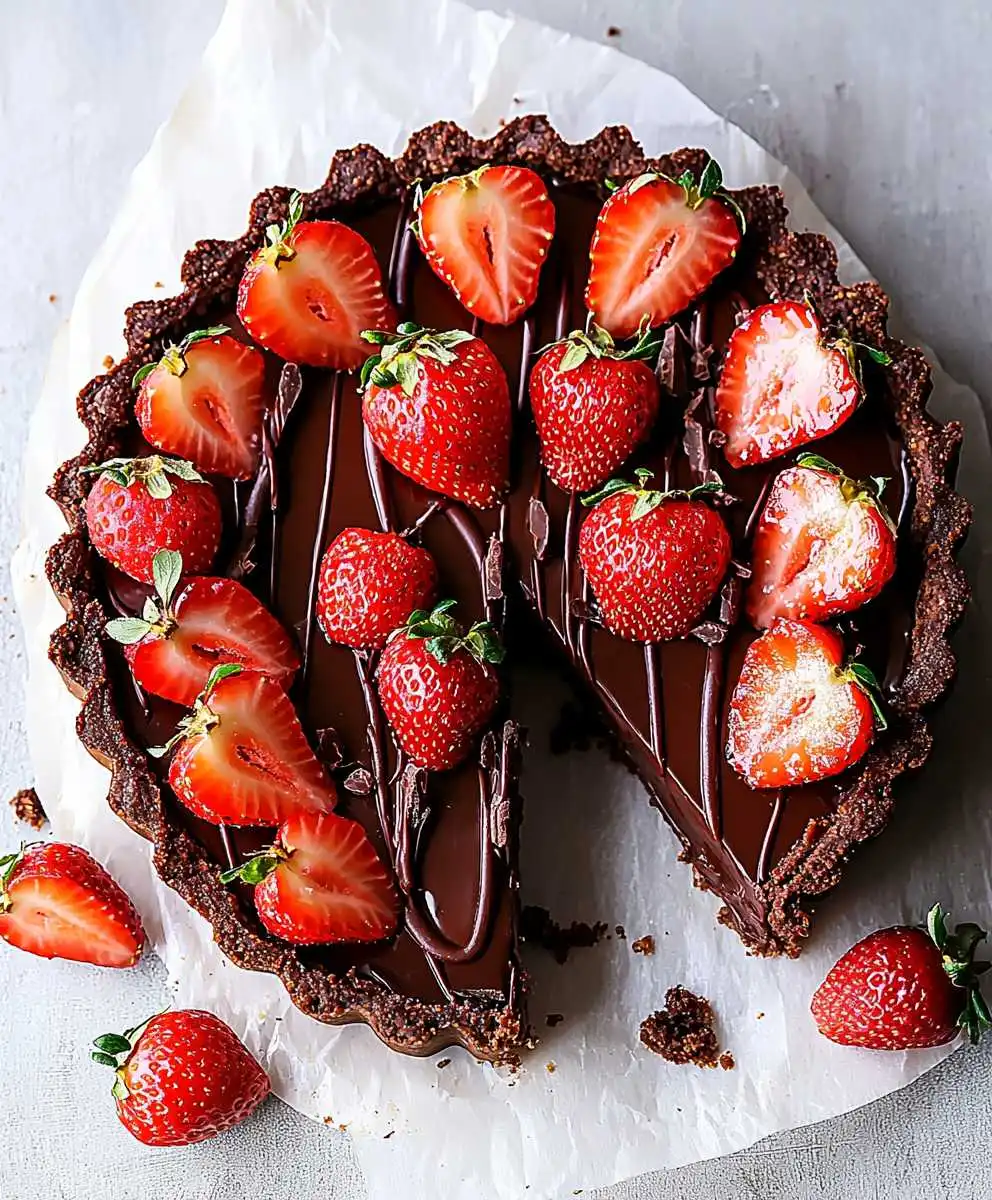 Dark Chocolate Strawberry Tart