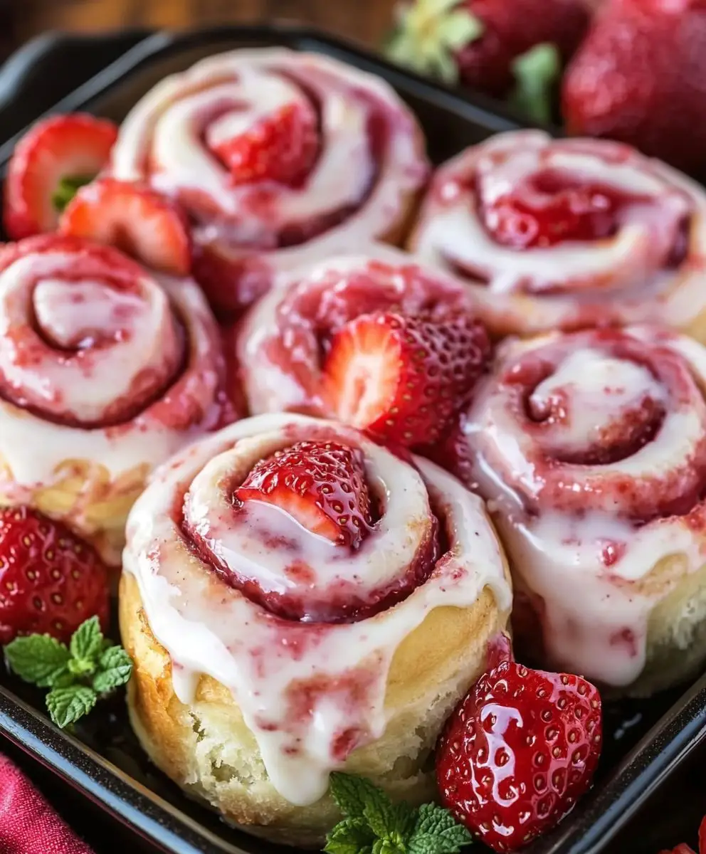 Strawberry Cheesecake Cinnabon Rolls