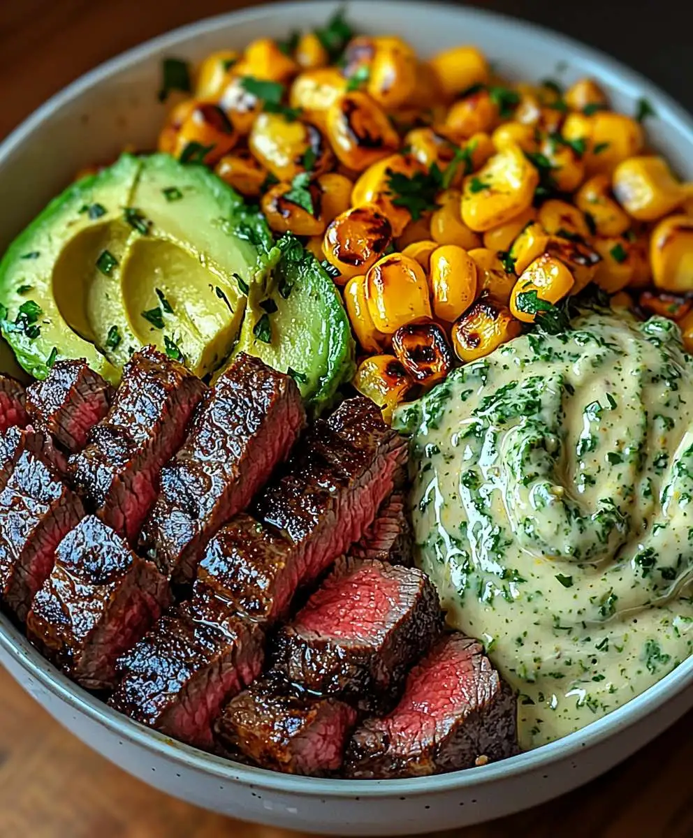 Steak Avocado Corn Bowl