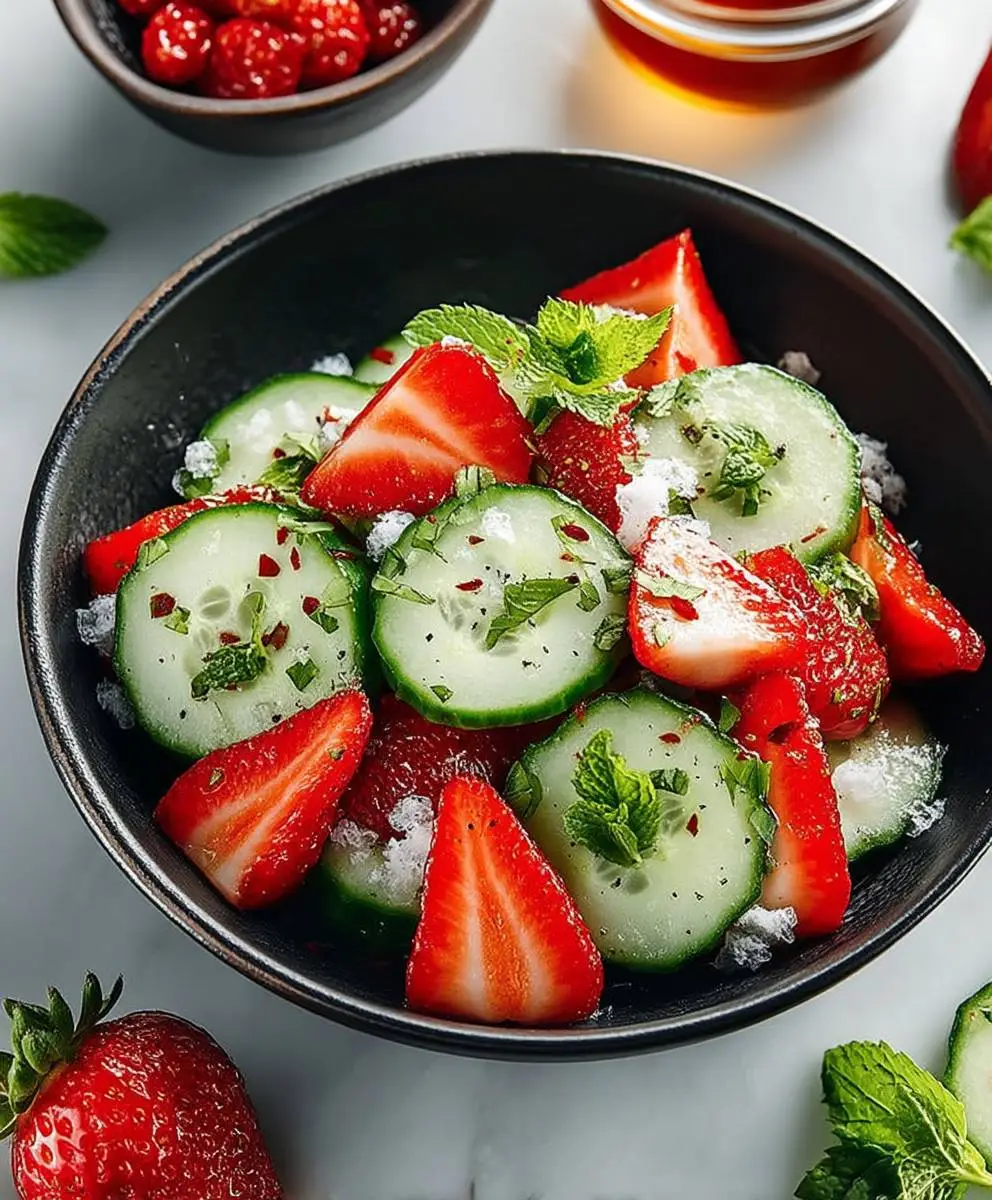 Cucumber strawberry salad