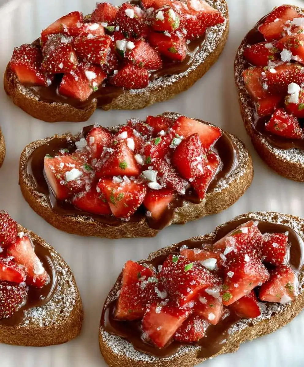 Chocolate Strawberry Bruschetta