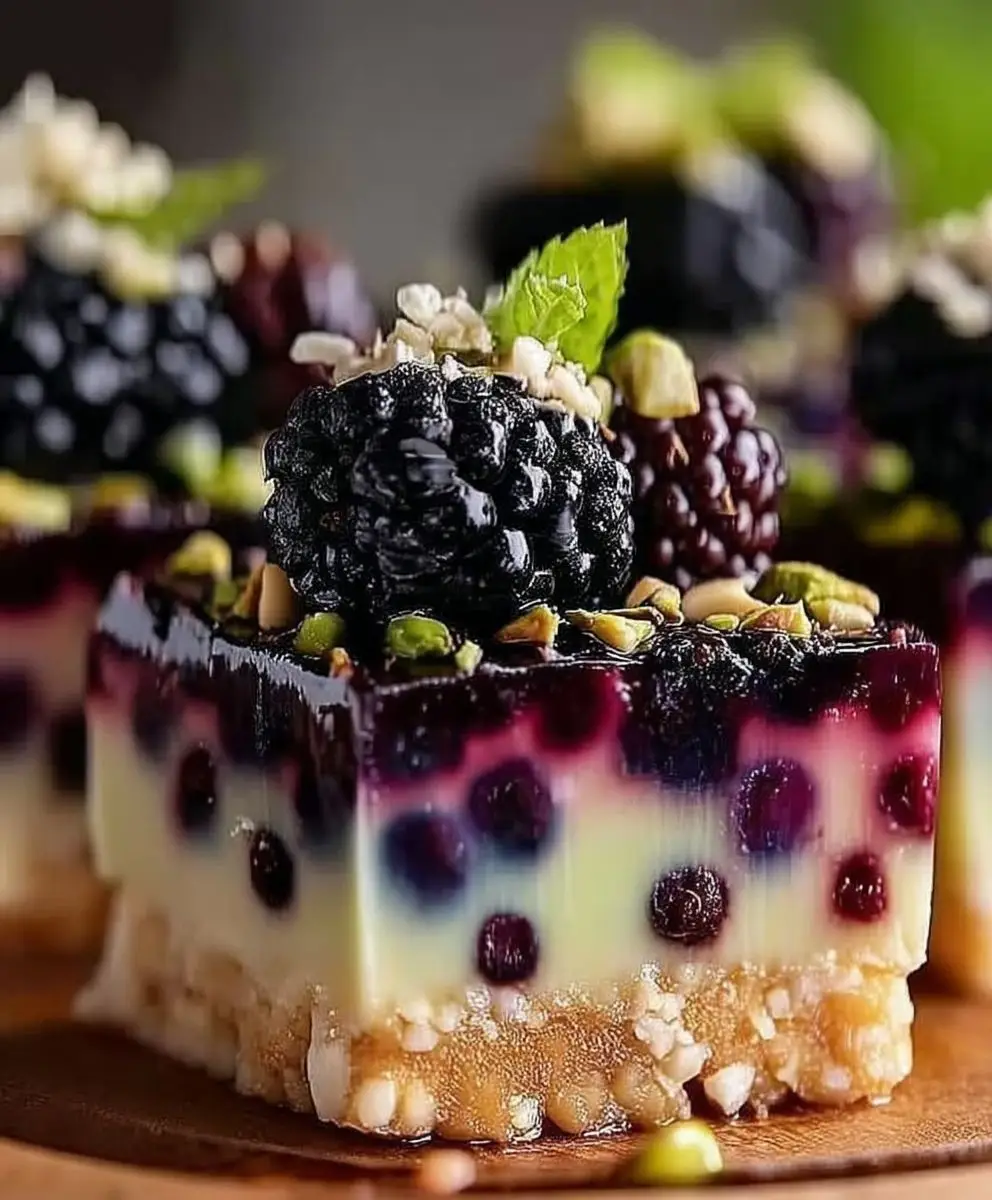 Blackberry Pistachio Dream Bars