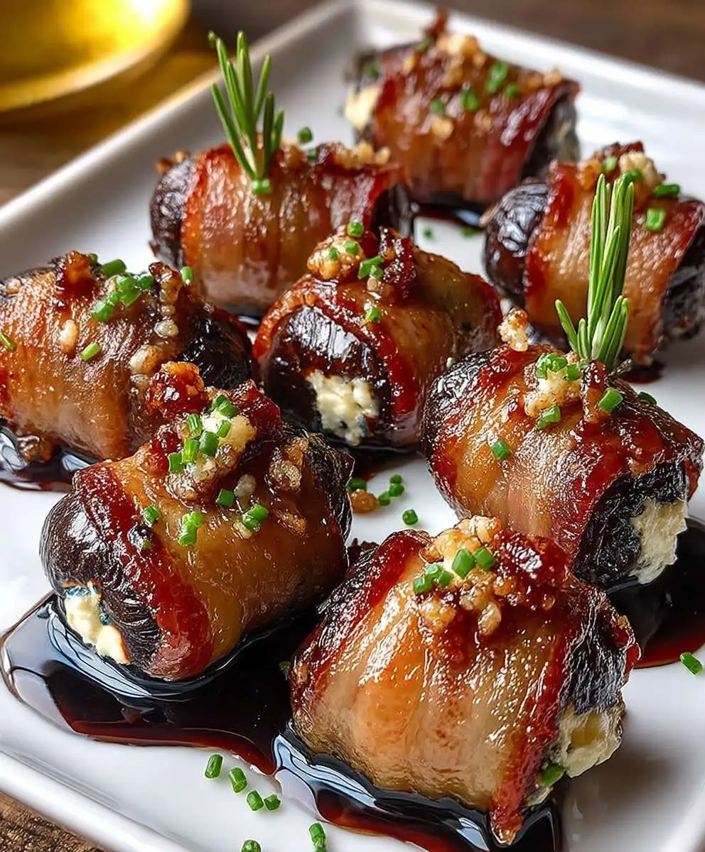 Bacon Wrapped Dates Goat Cheese