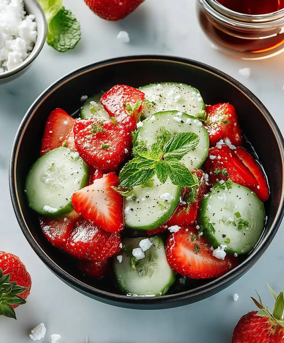 Cucumber strawberry salad